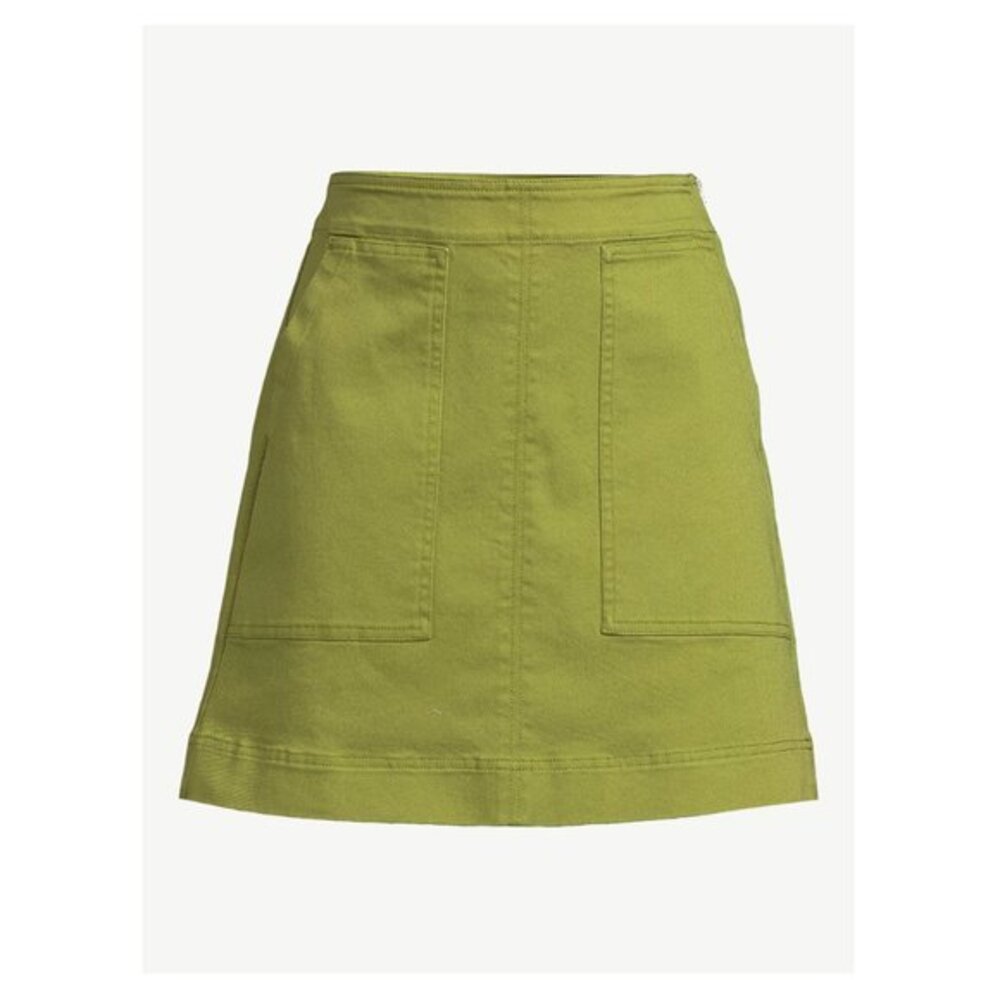 Olive Green Mini Skirt Patch Pocket Size 4 BRAND NEW NWT